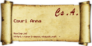 Csuri Anna névjegykártya